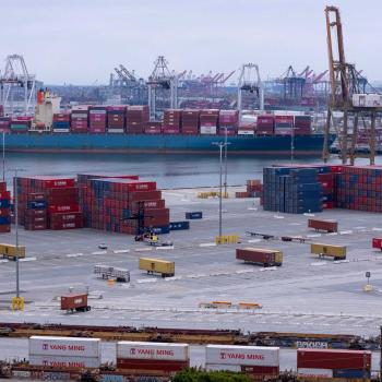 Shipping containers from China arrive at the Port of Los Angeles, in San Pedro, California, U.S.. Picture taken May 1, 2025. 