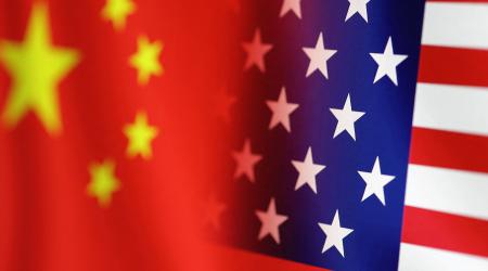 U.S. and Chinese flags are seen in this illustration taken, January 30, 2023. 