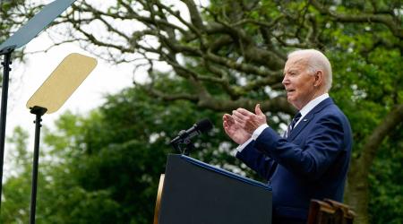 U.S. President Joe Biden speaks during an event regarding new tariffs targeting various Chinese exports including electric vehicles, solar equipment, and medical supplies, at the White House in Washington, U.S., May 14, 2024. 