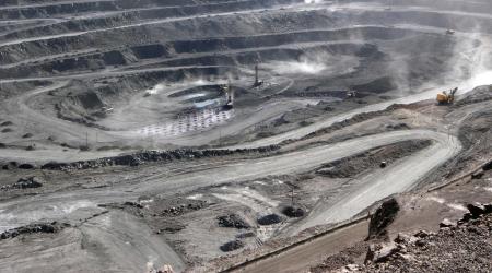 Miners work at a mine containing rare earth minerals, in Inner Mongolia, China. 