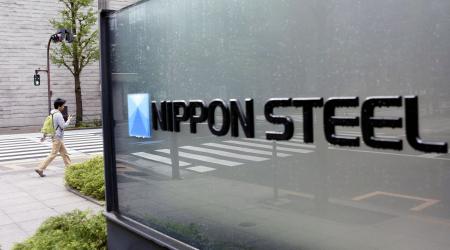 The logo of Nippon Steel Corporation is displayed at the company headquarters in Tokyo, Japan. Kyodo/via REUTERS