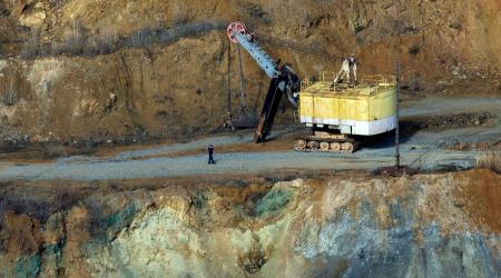 A view of an open-pit graphite mine in Zavallia, Ukraine. Picture taken on February 10, 2025. 