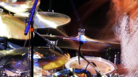 A drummer performs at a concert to commemorate the 400th anniversary of cymbal maker, Zildjian, in Boston, Massachusetts, U.S., September 20, 2023. 