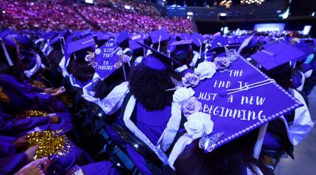 Graduates attend their Commencement Ceremony in New York City, on May 30, 2023. 