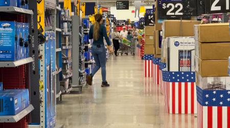 Customers shop at a store in Oceanside, California, US. Picture taken on May 15, 2025. 