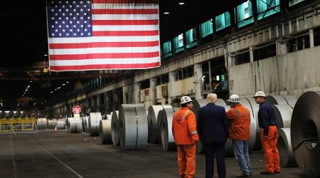 US President Donald Trump visits U.S. Steel Corporation in West Mifflin, Pennsylvania. Picture taken on May 30, 2025.