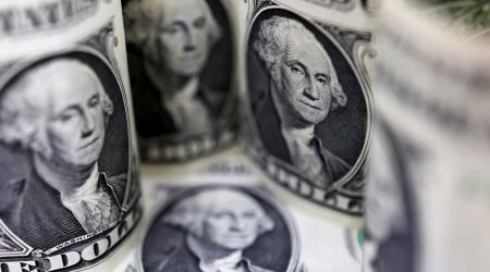 U.S. Dollar banknotes are seen up close in this illustration. 