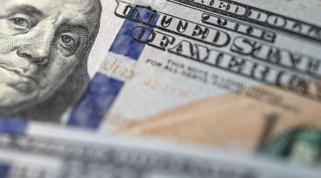 US one hundred dollar bills are shown in this picture illustration. 