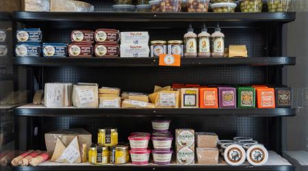 A cheese store in Asbury Park in New Jersey stocks a wide variety of cheeses, meats, crackers, jams, honey, olives, tinned fish, and more. Photo taken on January 15, 2025. 