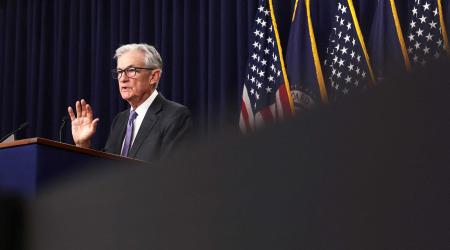 US Federal Reserve Chair Jerome Powell holds a press conference following a two-day meeting of the Federal Open Market Committee (FOMC), at the US Federal Reserve in Washington, DC. Picture taken on December 10, 2025. 