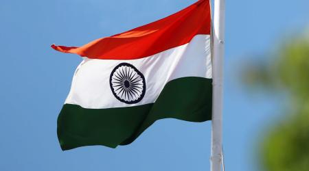 The national flag of the Republic of India flutters in Chennai. Picture taken September 24, 2024. 