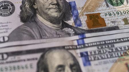 A detail of a US one hundred dollar bill is displayed in this picture illustration. Picture taken December 2023. 