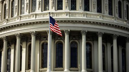 The US Capitol building is seen on Capitol Hill in Washington, DC. February 2023. 