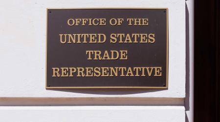 The Office of the US Trade Representative building in Washington DC. April 2025. 