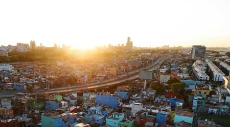 A view of Buenos Aires in Argentina at sunset. April 2026. 