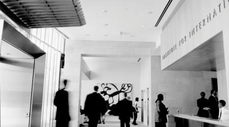 Guests entering PIIE for an event 