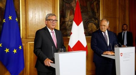 Swiss President Johann Schneider-Ammann and European Commission President Jean-Claude Juncker