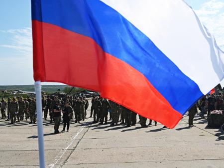 Vehicles for the Russian military involved in the Russia-Ukraine conflict are delivered in the Rostov Region, Russia. Picture taken on May 6, 2025. 