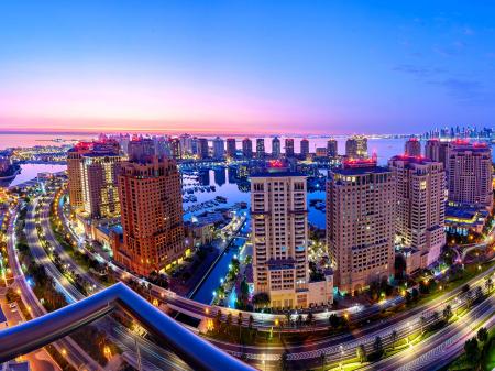 A general view of The Pearl-Qatar in Doha, Qatar. Picture taken on December 21, 2024. 
