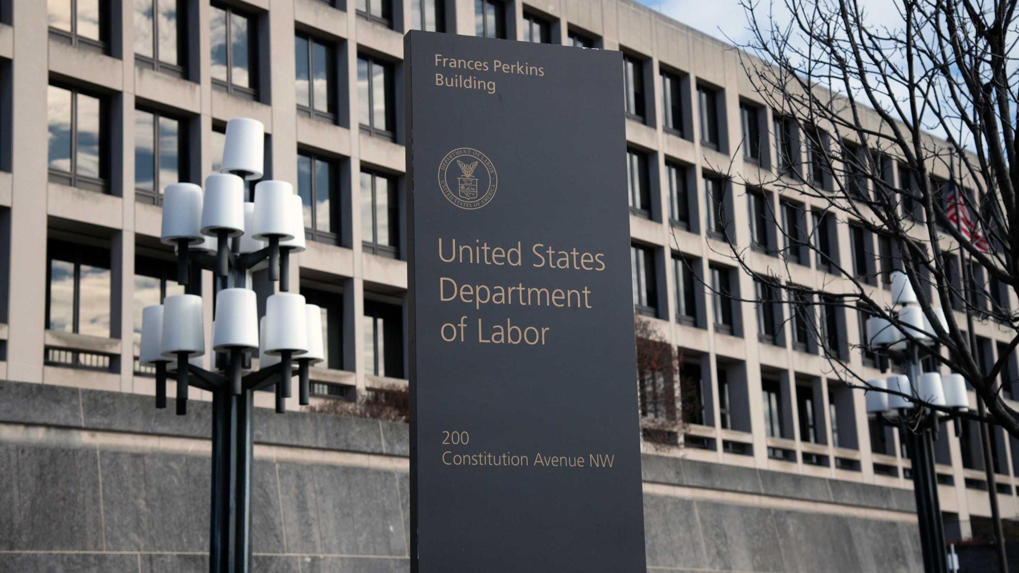 A general view of the U.S. Department of Labor in Washington, D.C., on December 1, 2020. 