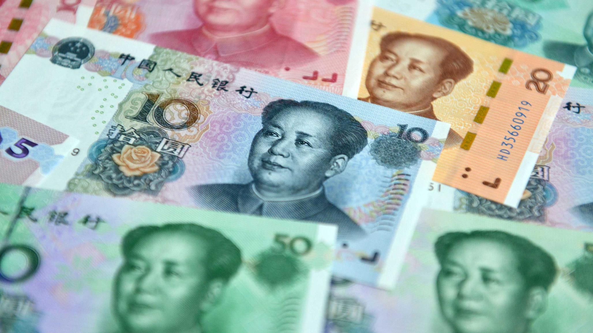 Photo illustration of Chinese yuan. 