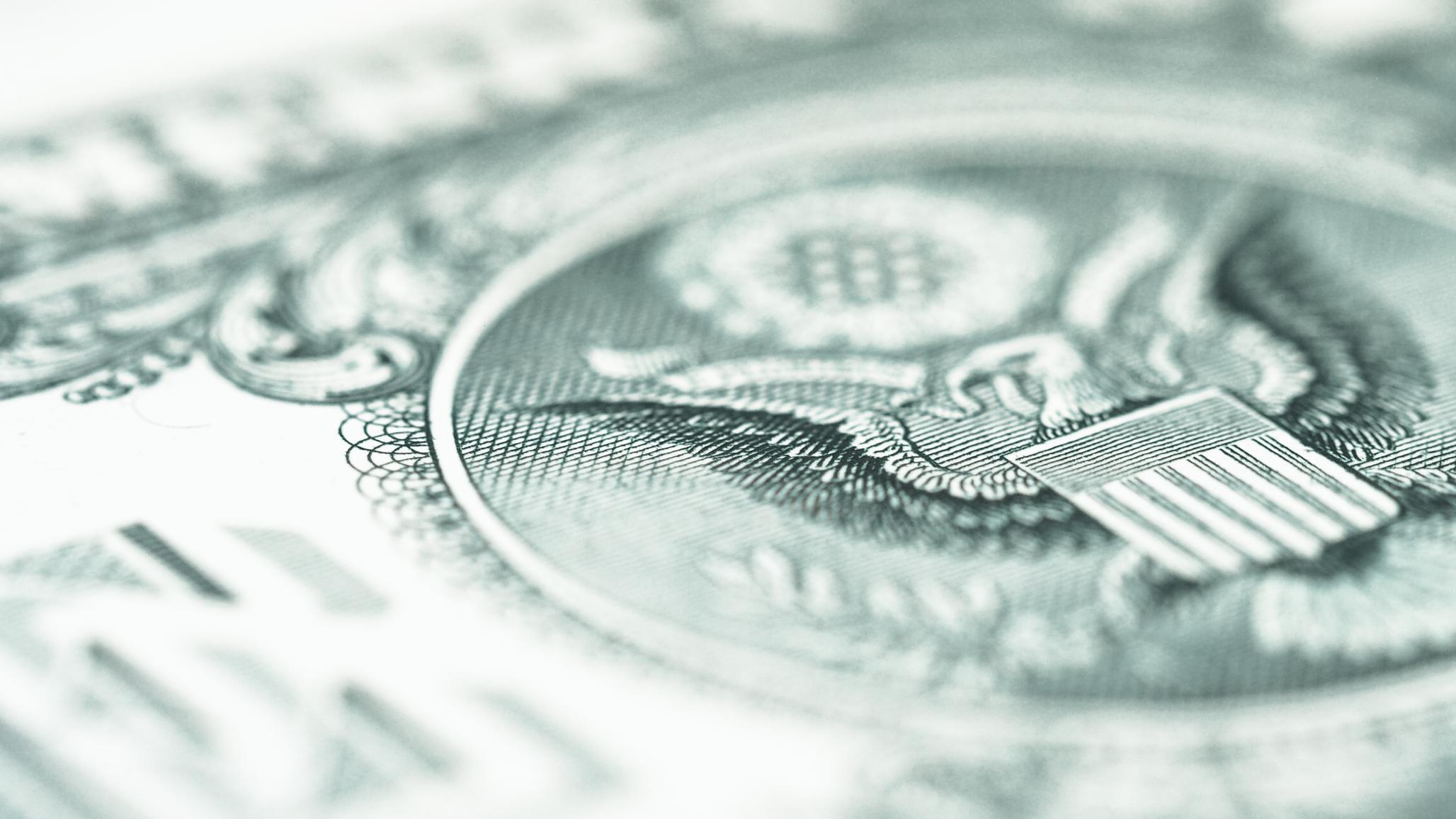 Closeup of the US dollar. 