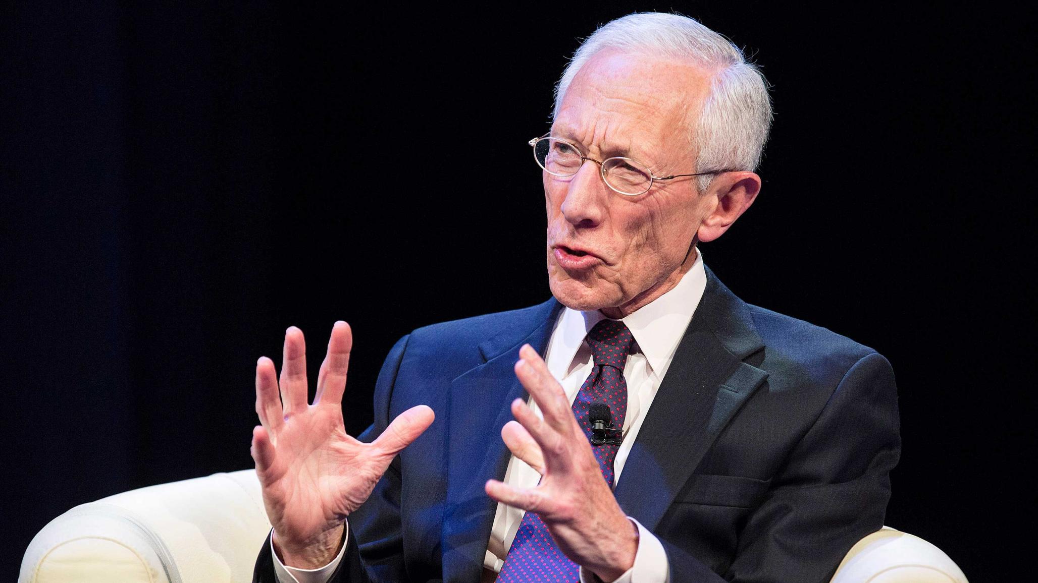 Stanley Fischer participates in a discussion on the global economy during the World Bank/IMF Annual Meeting in Washington, DC. Picture taken on October 9, 2014. 
