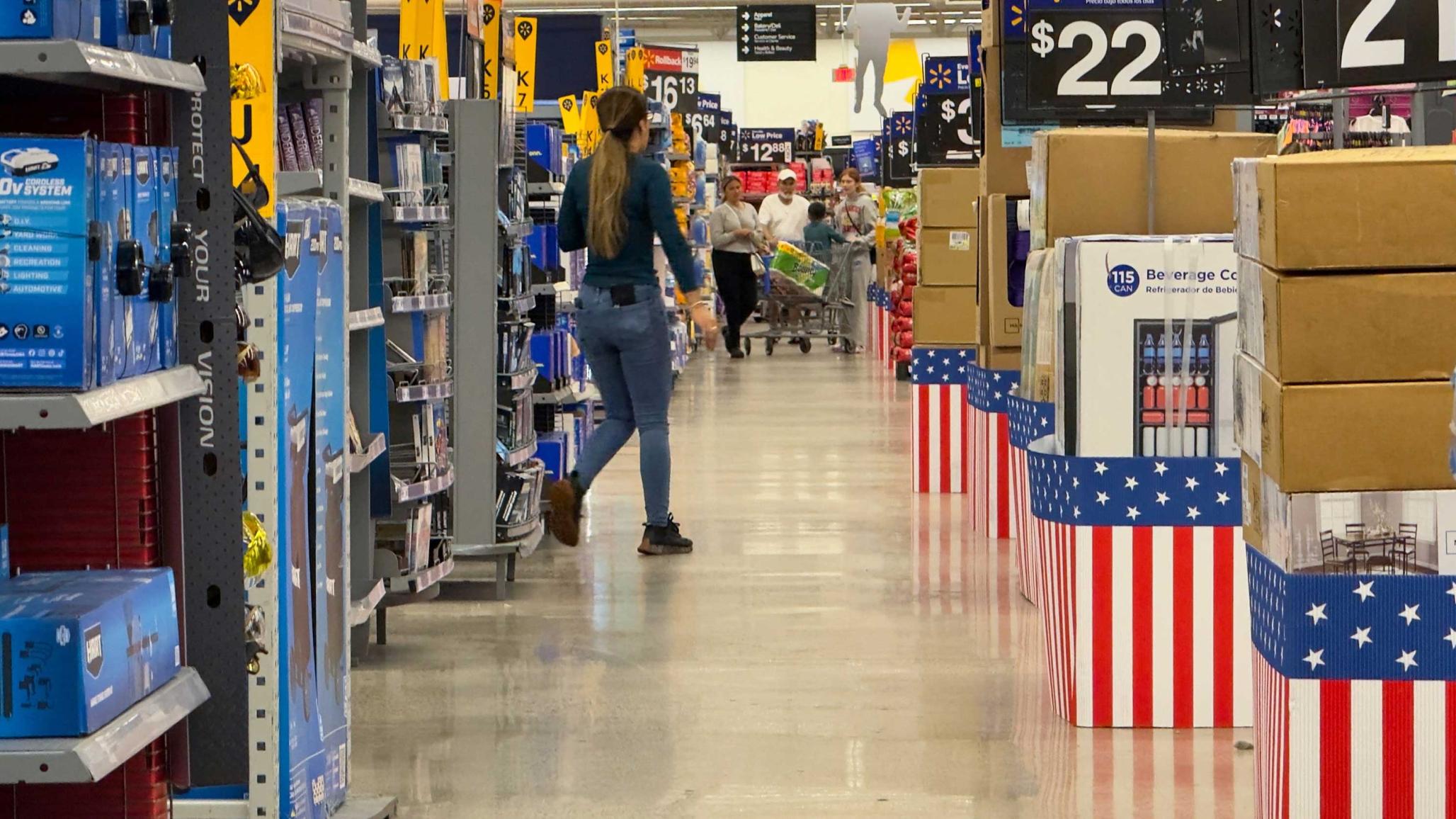 Customers shop at a store in Oceanside, California, US. Picture taken on May 15, 2025. 