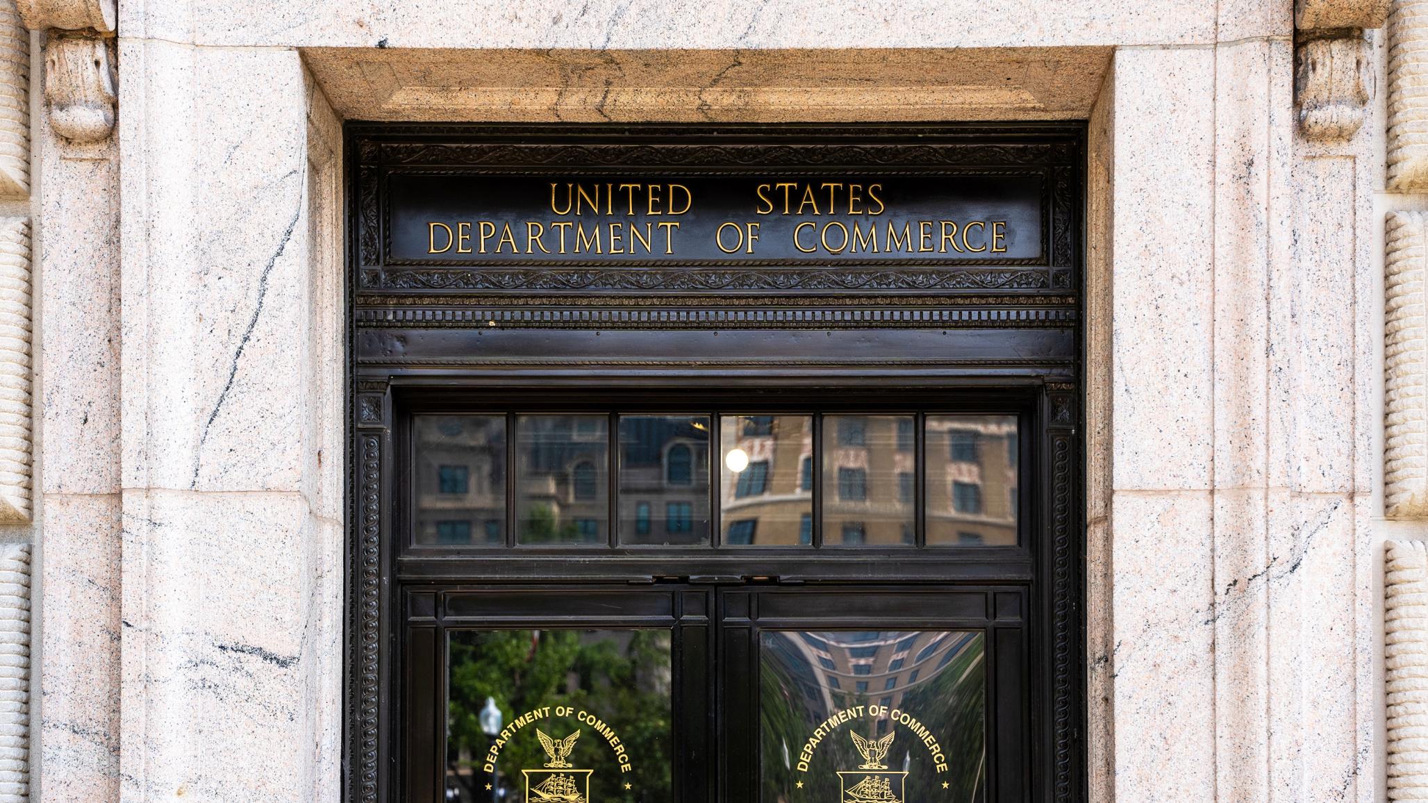 A general view of the US Commerce Department building, in Washington, DC. Picture taken on July 8, 2025.