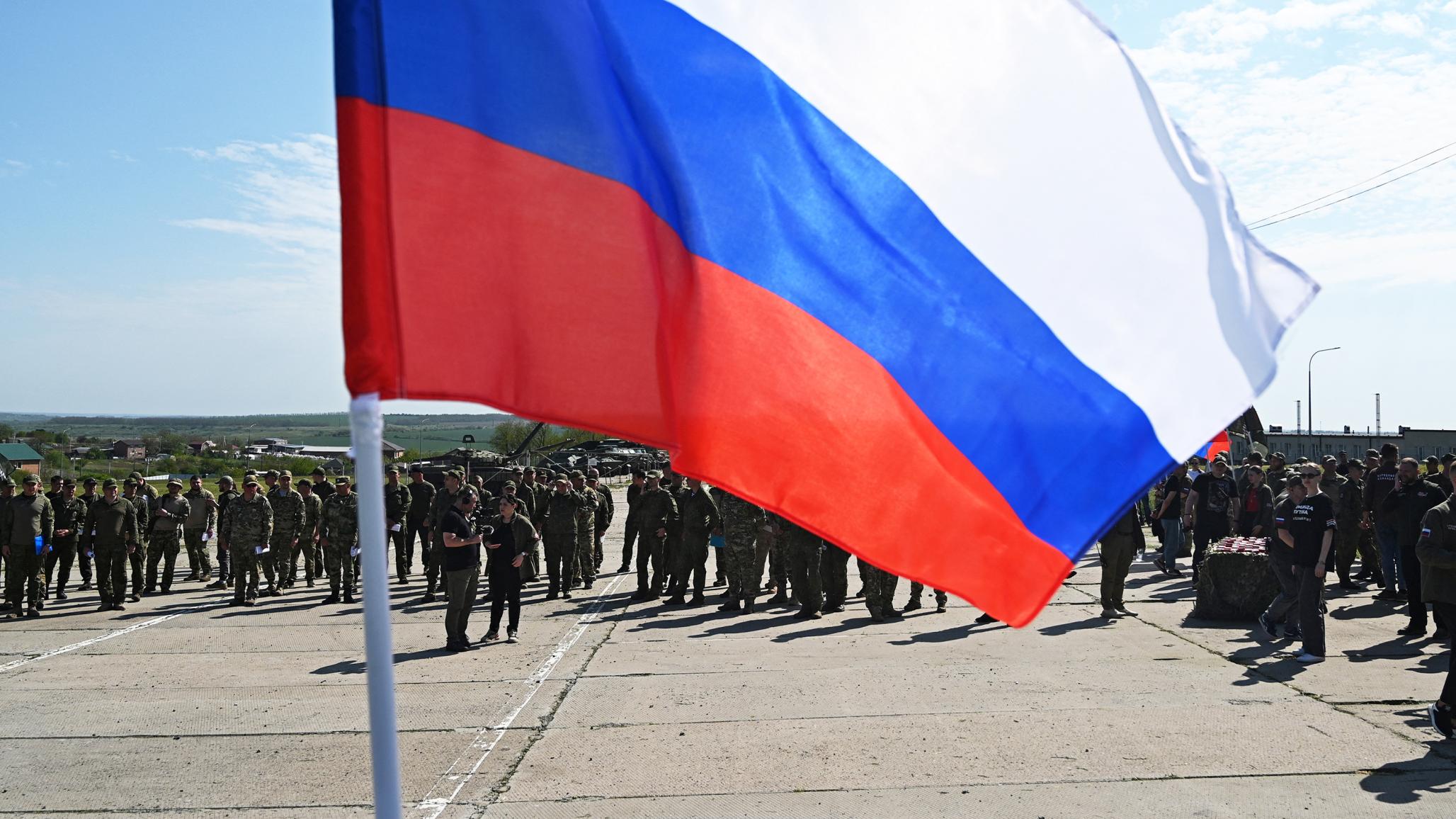 Vehicles for the Russian military involved in the Russia-Ukraine conflict are delivered in the Rostov Region, Russia. Picture taken on May 6, 2025. 