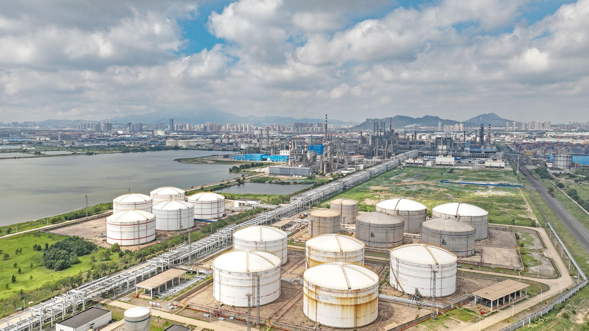 A petrochemical refinery company in Qingdao City, Shandong Province, China. Photo taken on July 25, 2025. 
