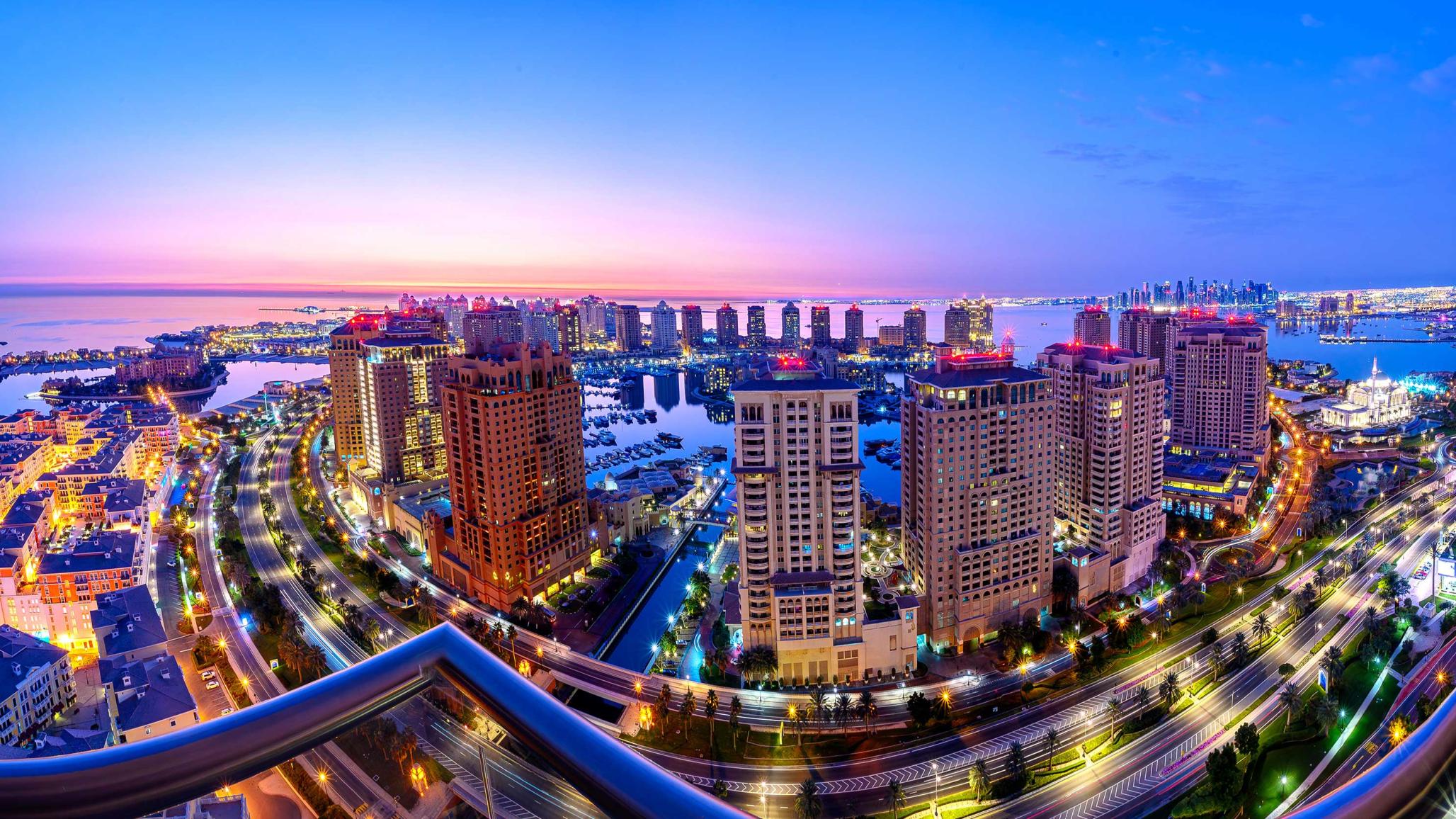 A general view of The Pearl-Qatar in Doha, Qatar. Picture taken on December 21, 2024. 