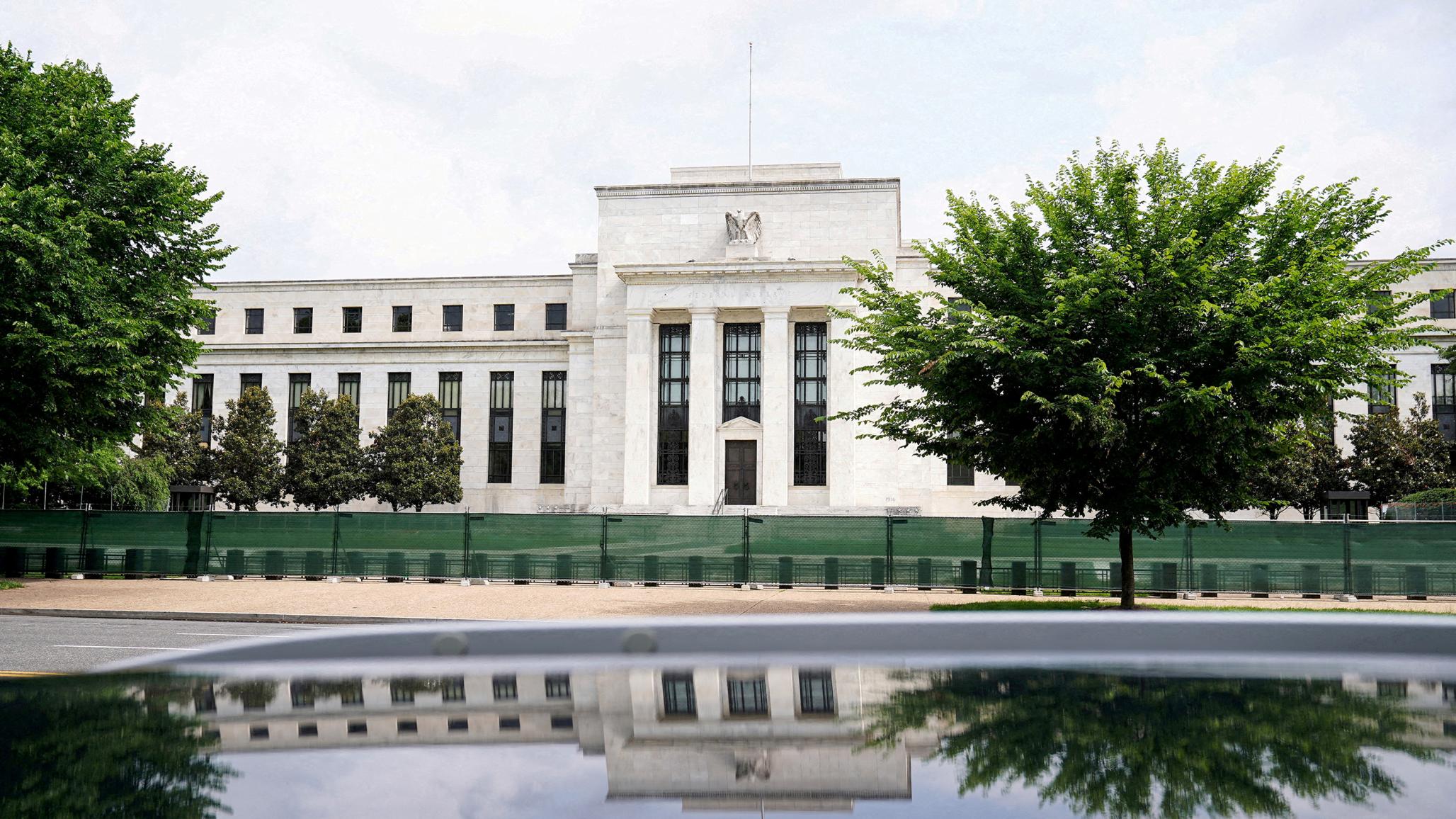 The exterior of the Marriner S. Eccles Federal Reserve Board building is seen in Washington, DC. Photo taken on June 14, 2022. 