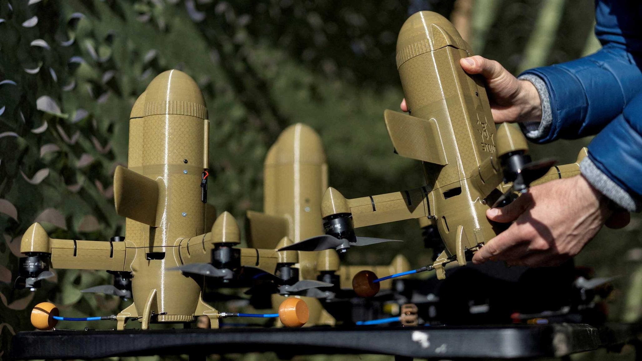 An interceptor drone in Ukraine. Photo taken on March 16, 2026. 