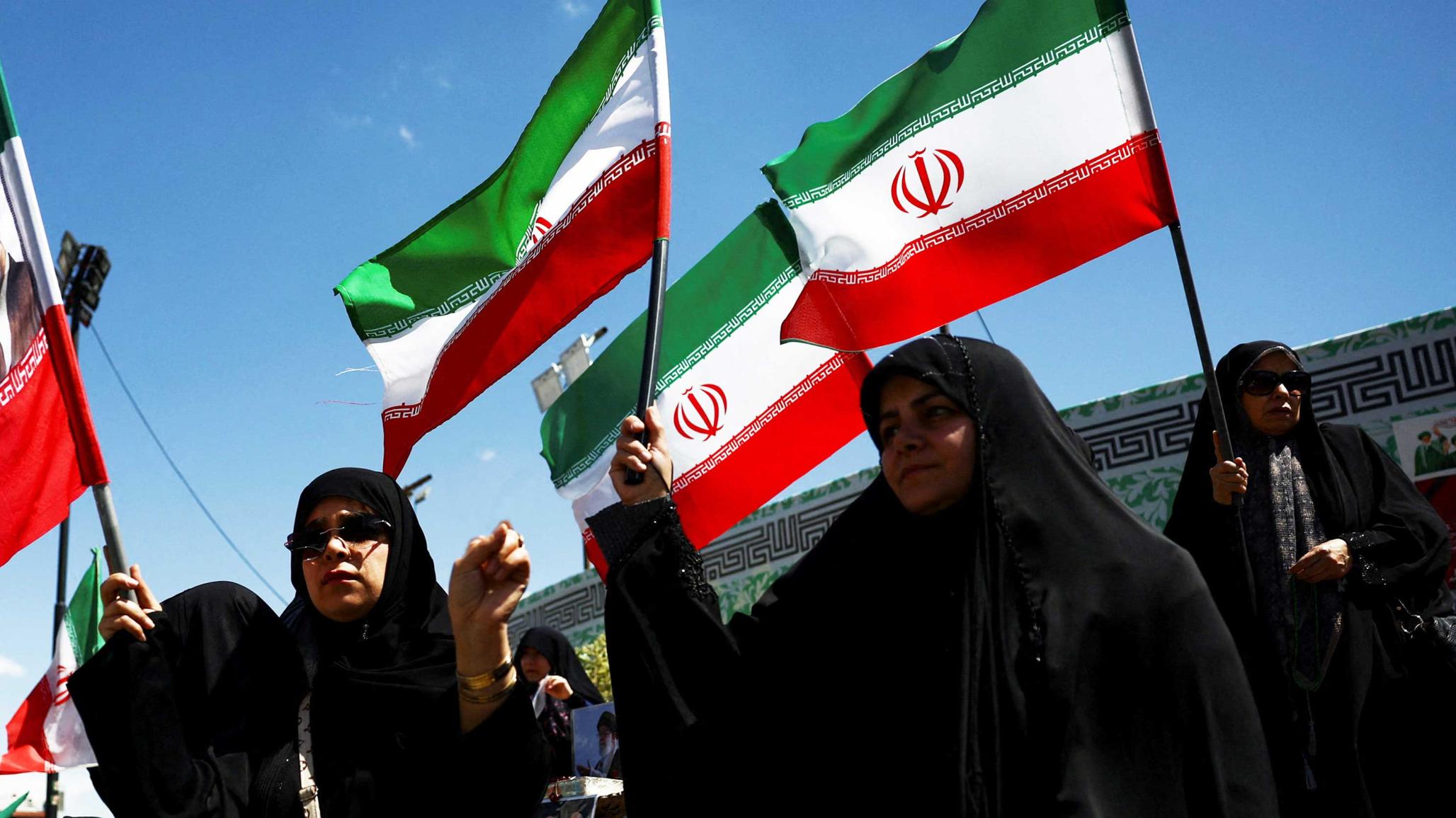 People gather after President Trump agreed to a two-week ceasefire with Iran, in Tehran. Picture taken on April 8, 2026. 