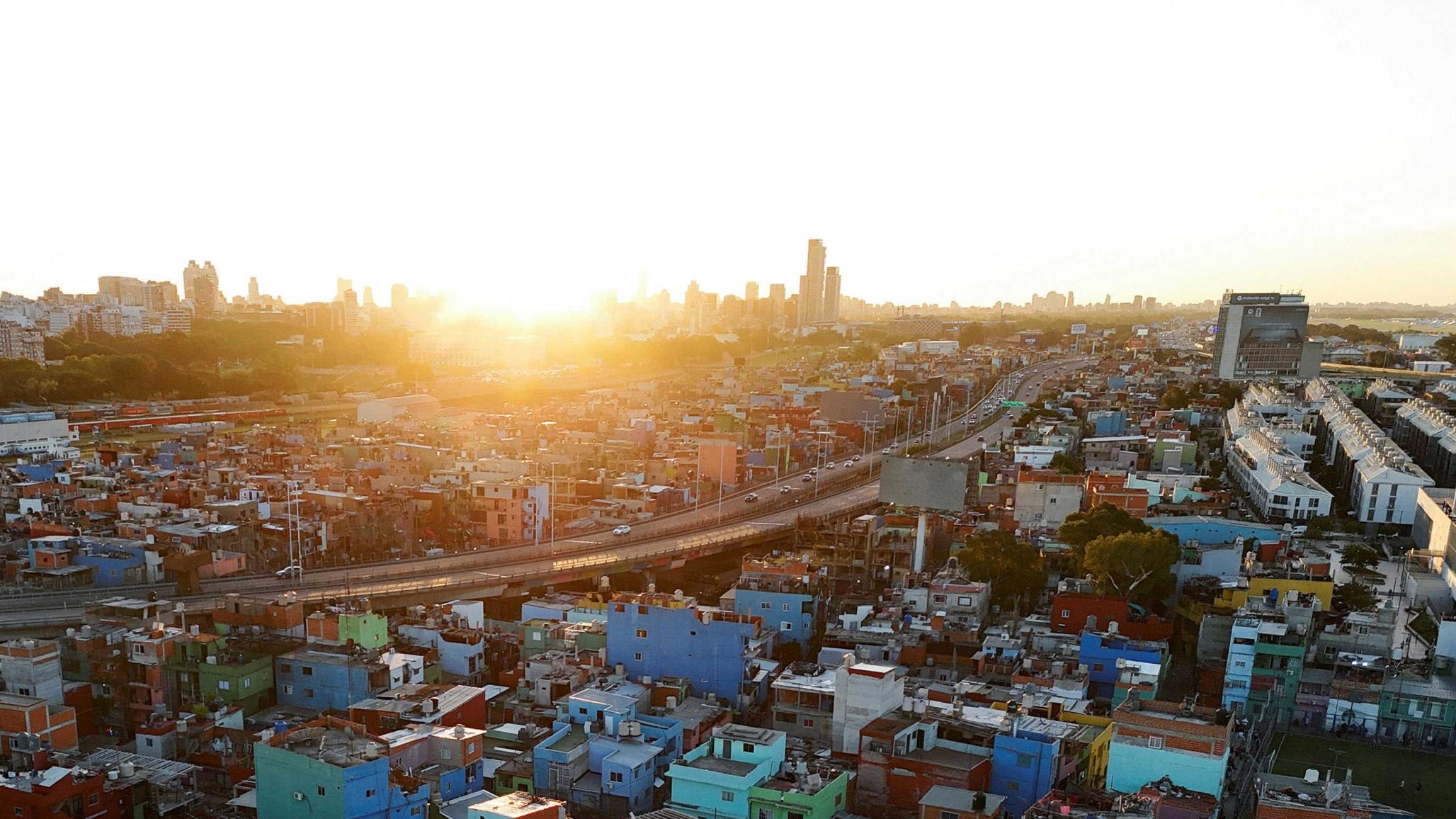 A view of Buenos Aires in Argentina at sunset. April 2026. 