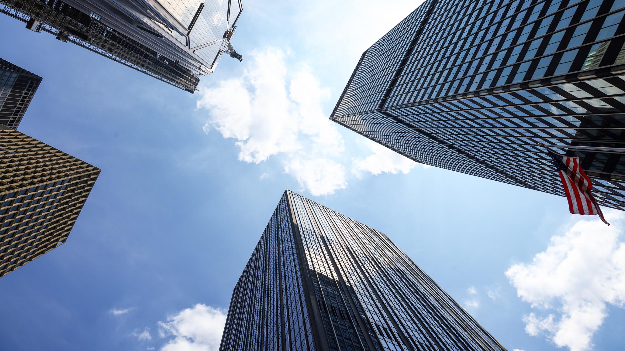 Buildings are photographed in the Plaza District in the midtown section of New York, NY. August 2024. 