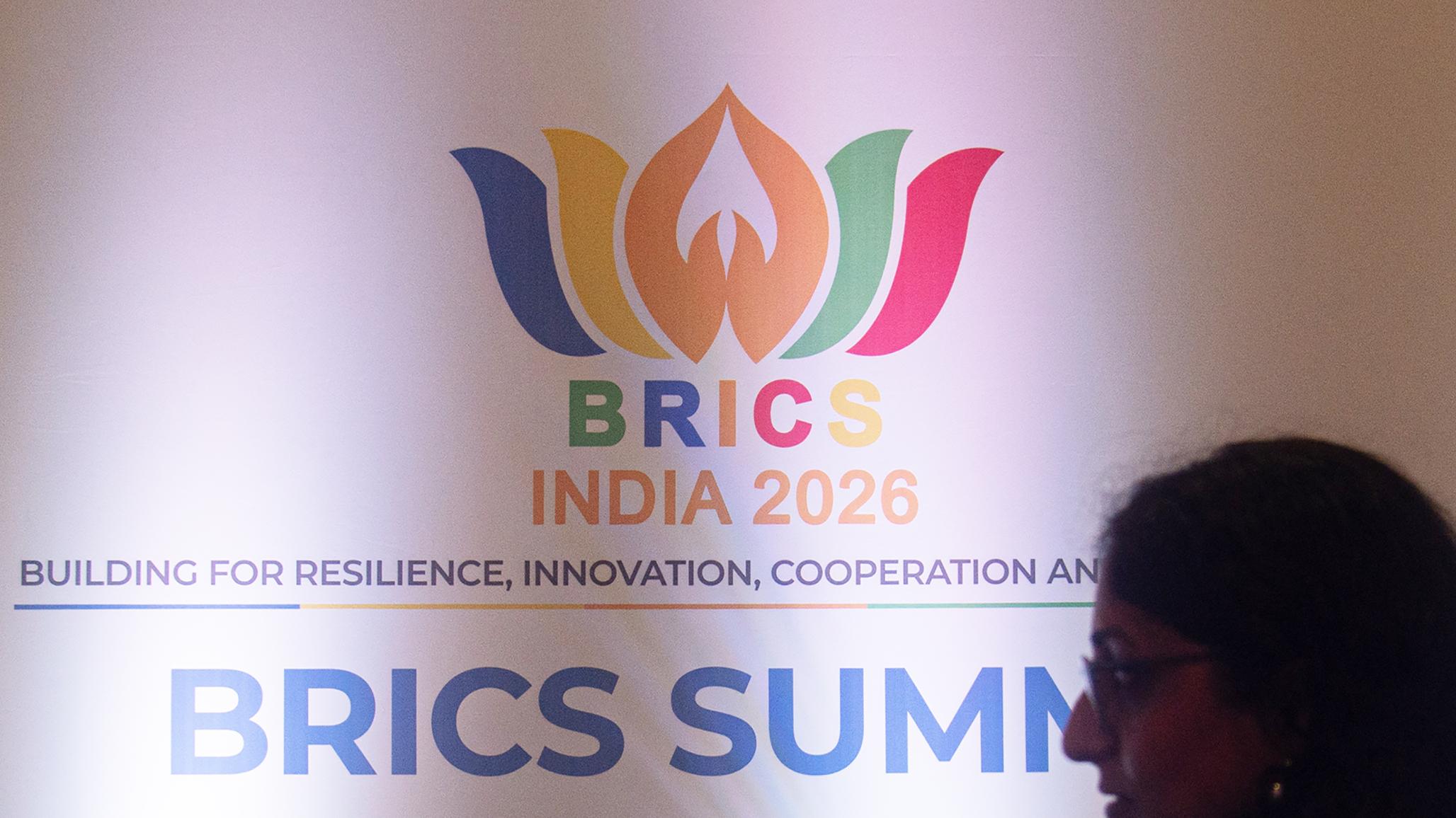People attend the 18th BRICS Summit in New Delhi, India. September 2026. 