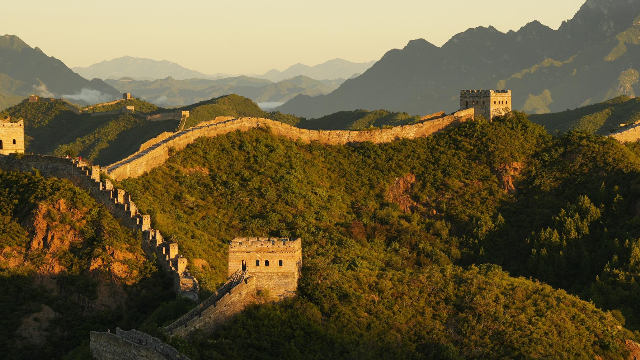 Picture of the Jinshanling Great Wall in the morning sunlight. August 2026. 