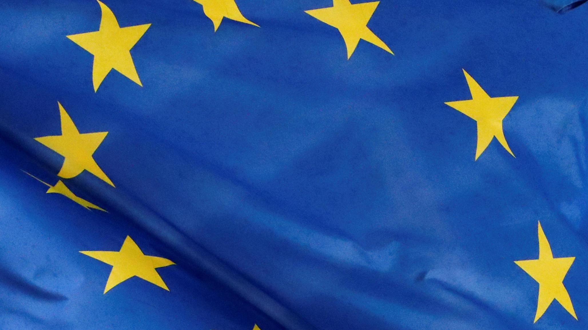 A European flag is seen outside the EU Commission headquarters in Brussels, Belgium November 6, 2019. 
