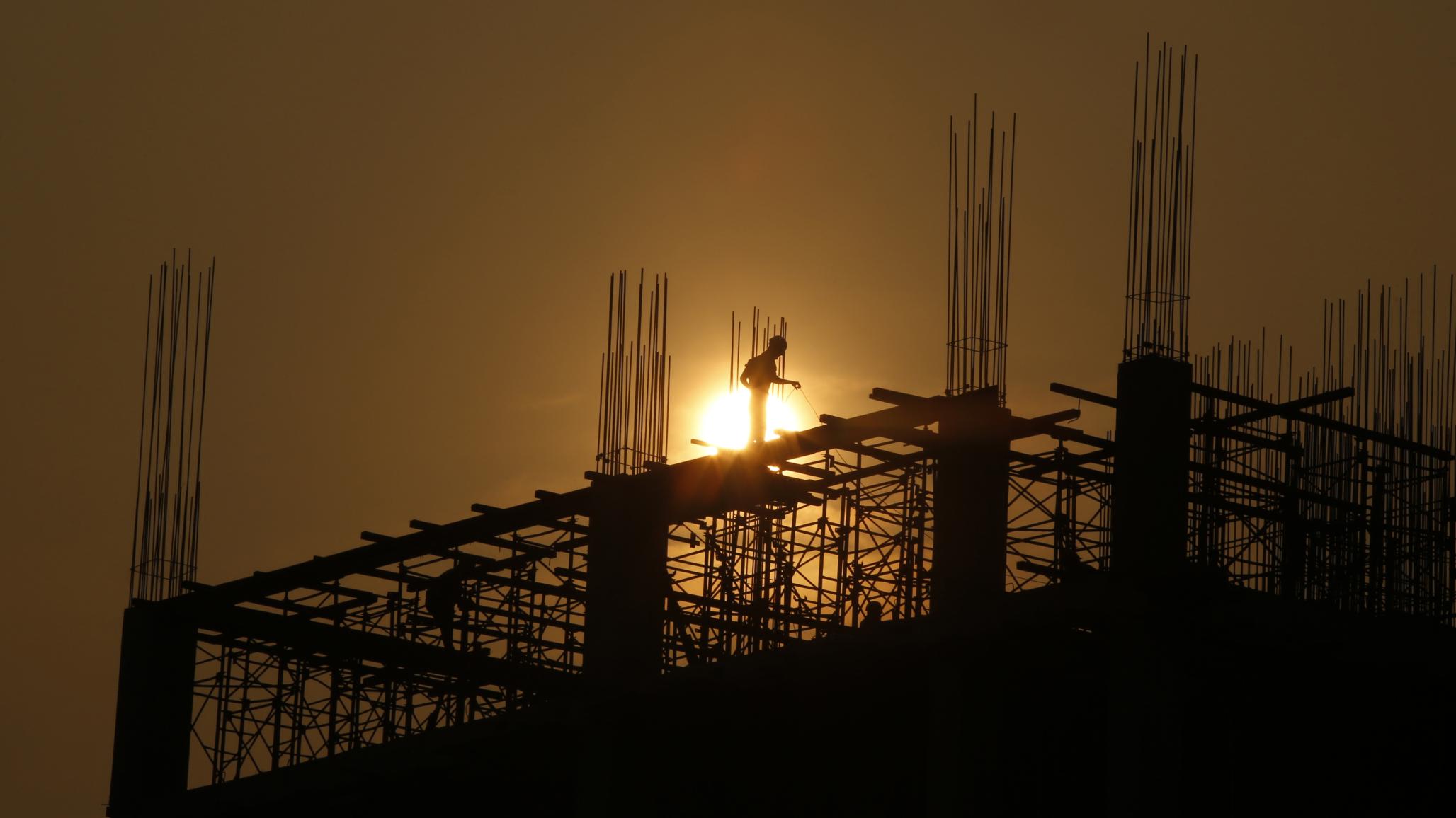 Construction site of a hotel in Hanoi, Vietnam